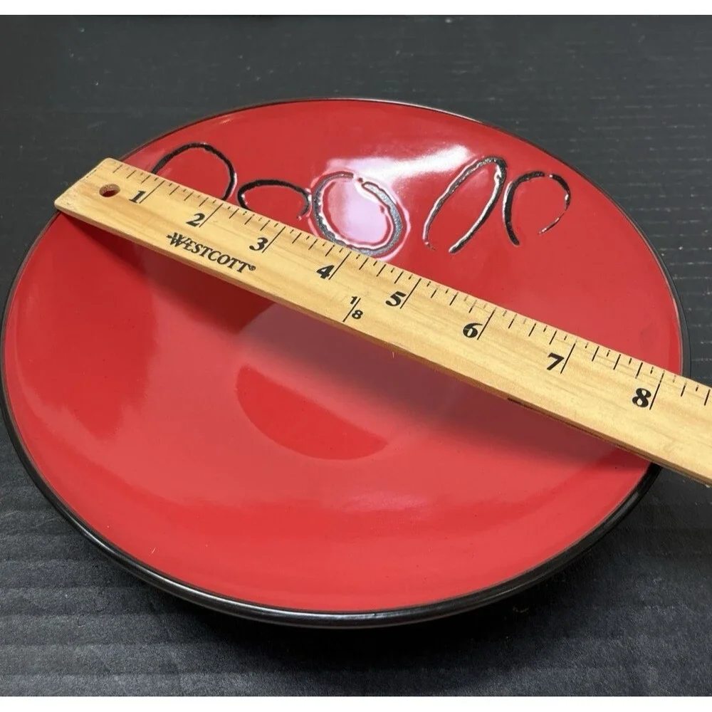 FLIRT By R&B Ritzenhoff Breker 8.5” Salad Soup Bowl Red & Black Abstract Print